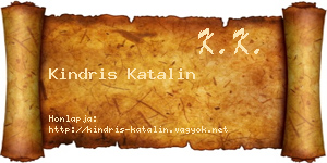 Kindris Katalin névjegykártya